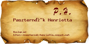 Paszternák Henrietta névjegykártya